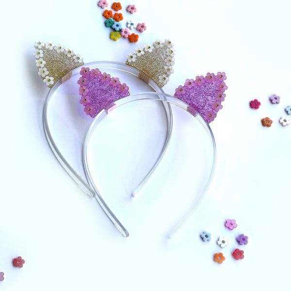 Daisy Ears Pink Gold Headband