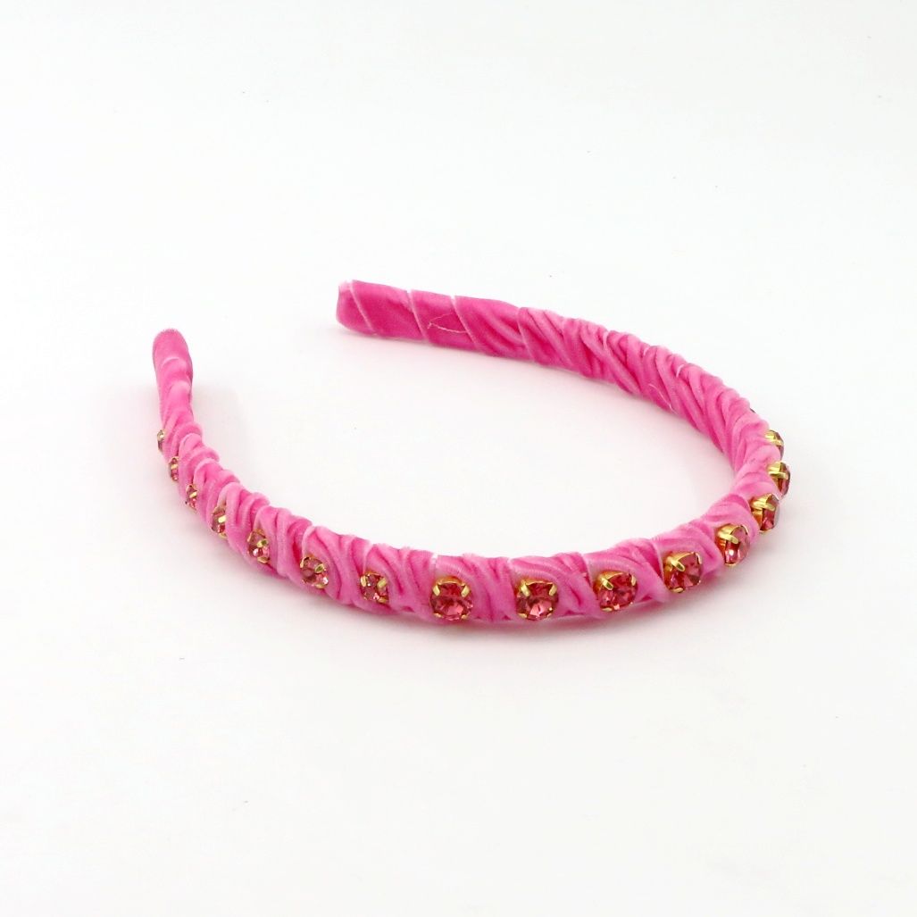 Velvet Stones Pink Headband