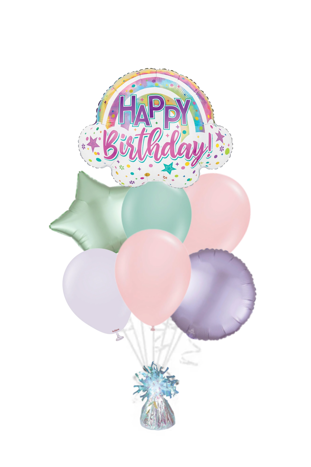 Tie-Dye Rainbow Happy Birthday Balloon Bouquet