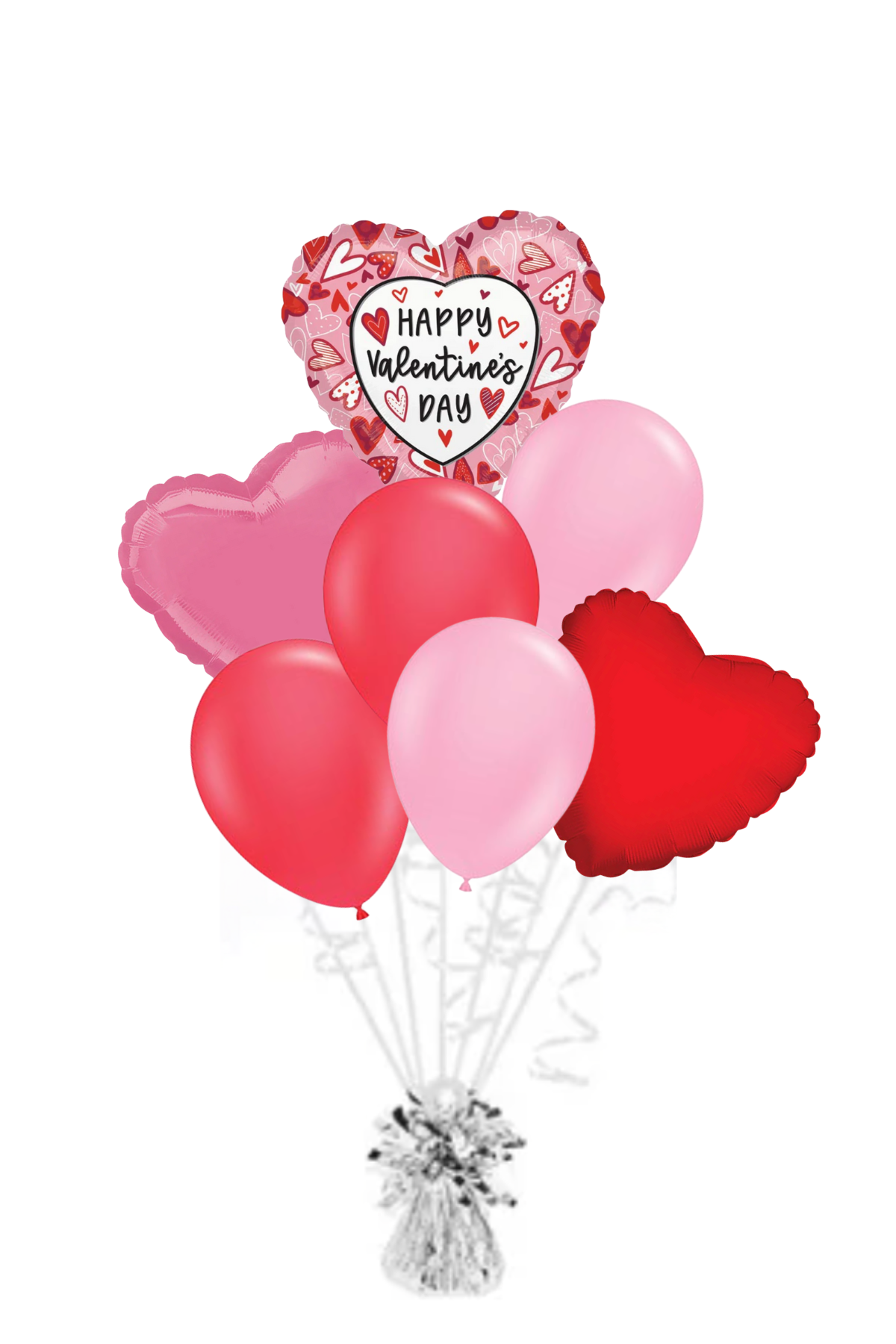 Pink Heart Happy Valentine's Day Message Balloon Bouquet