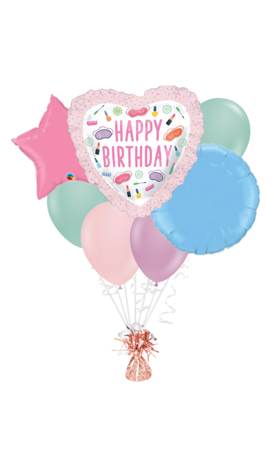 Jumbo Spa Party Happy Birthday Balloon Bouquet