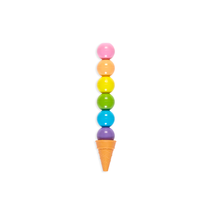 Rainbow Scoops Stacking Erasable Crayons + Scented Eraser