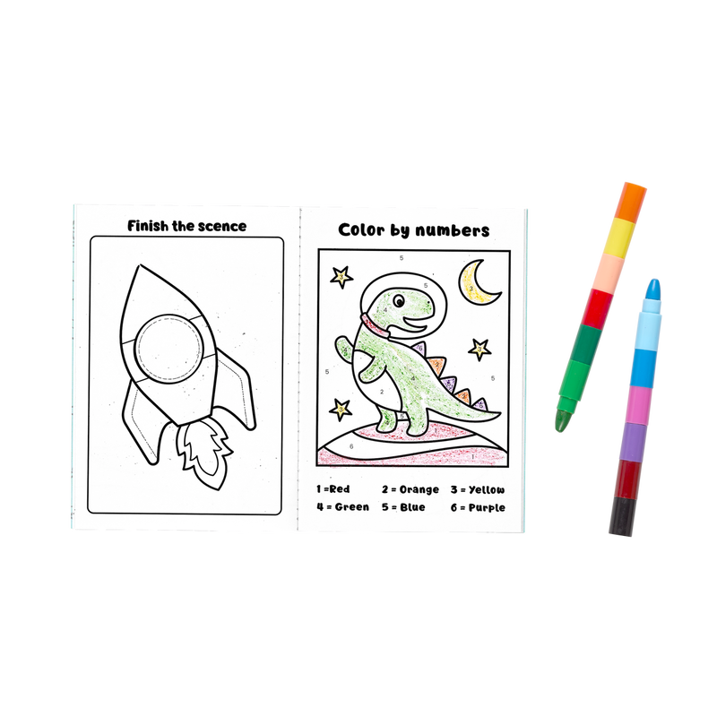 Mini Traveler Coloring and Activity Kit - Dinosaurs in Space