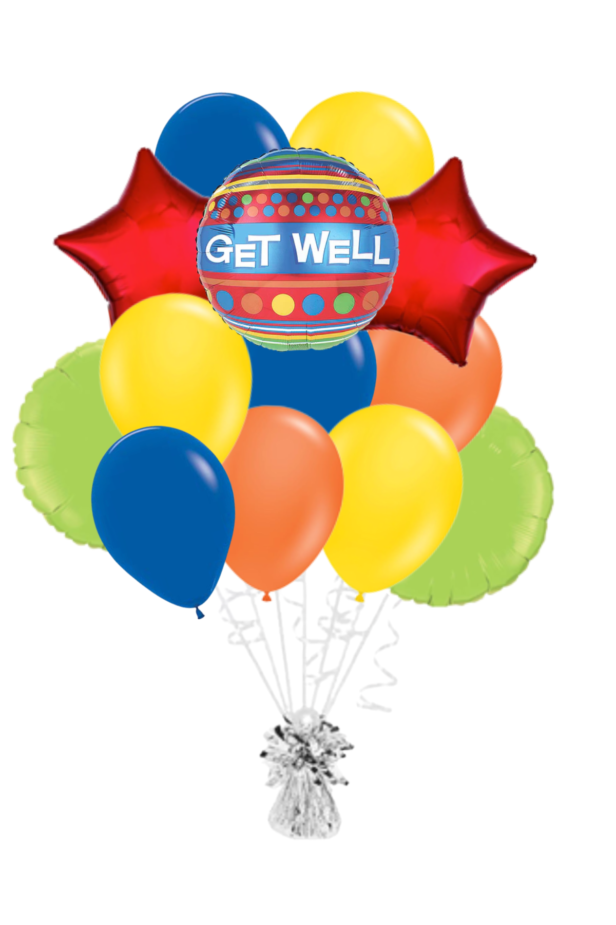 Stripes & Dots Get Well Soon Balloon Bouquet