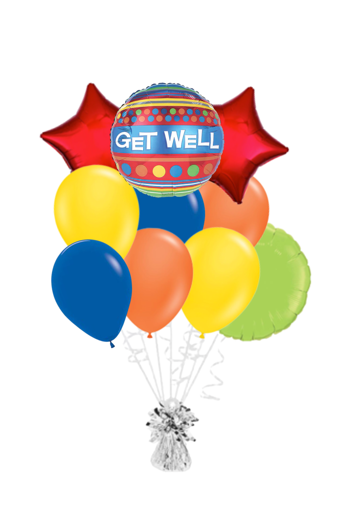 Stripes & Dots Get Well Soon Balloon Bouquet