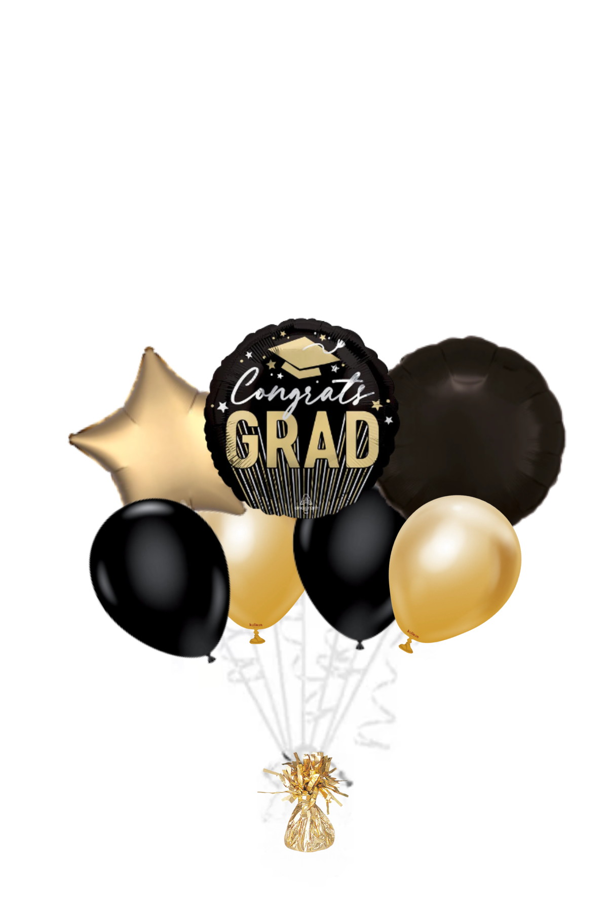 Congrats Grad Stripes on Stripes Balloon Bouquet