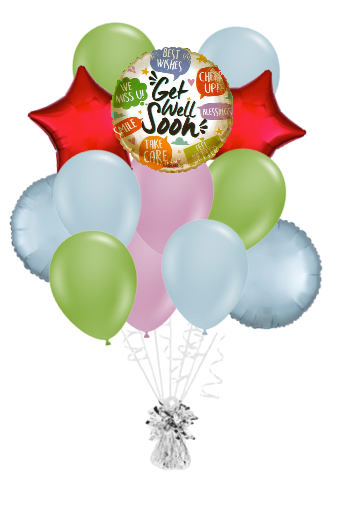 Text Bubble Get Well Soon Balloon Bouquet