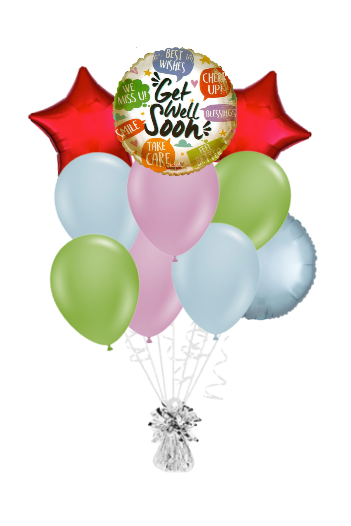 Text Bubble Get Well Soon Balloon Bouquet