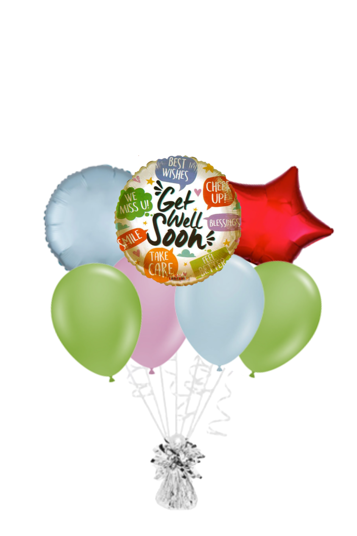 Text Bubble Get Well Soon Balloon Bouquet