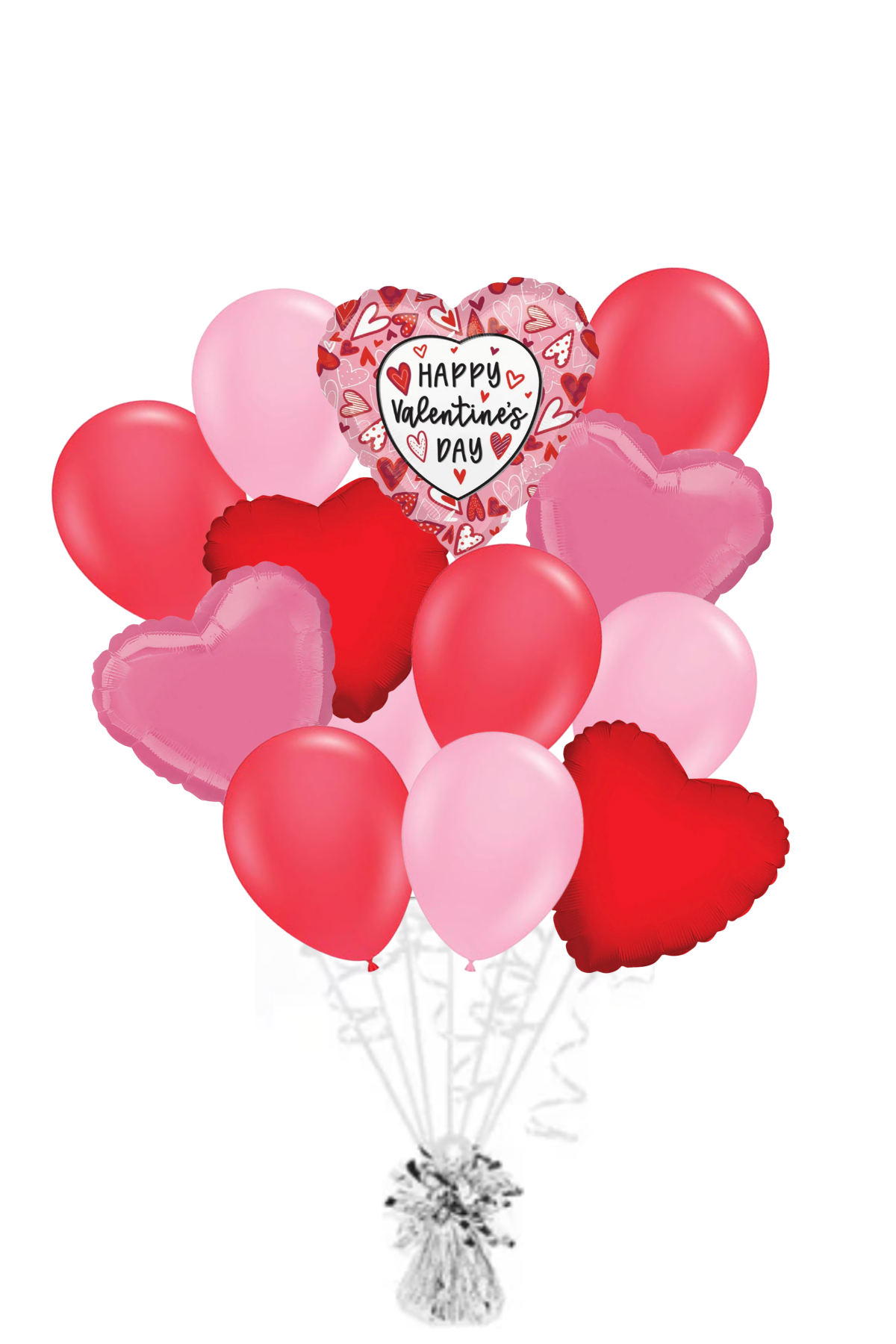 Pink Heart Happy Valentine's Day Message Balloon Bouquet