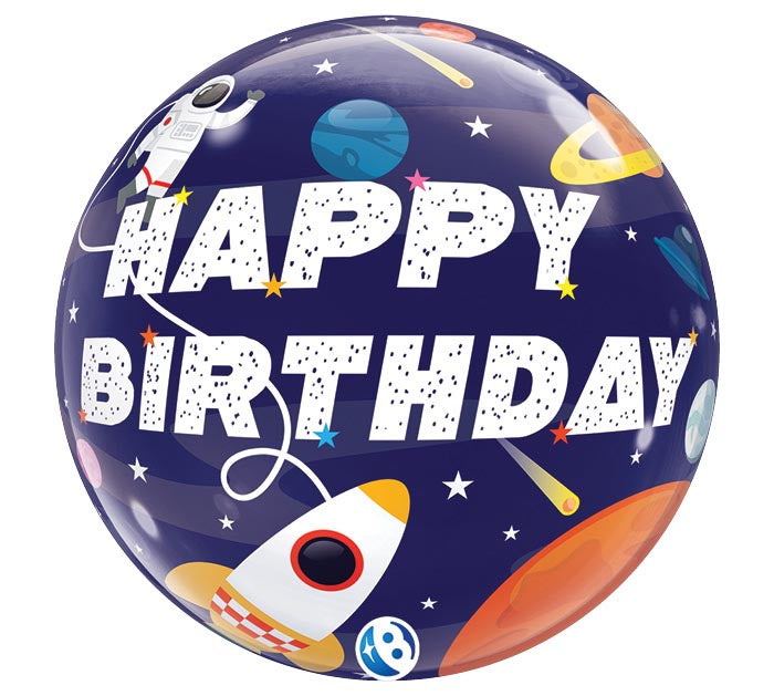 Outer Space Birthday Bubble Balloon