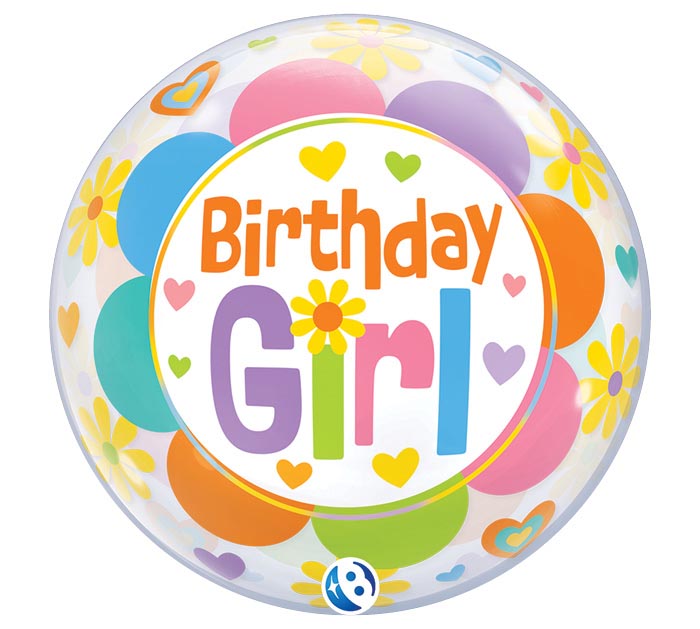Birthday Girl Bubble Balloon