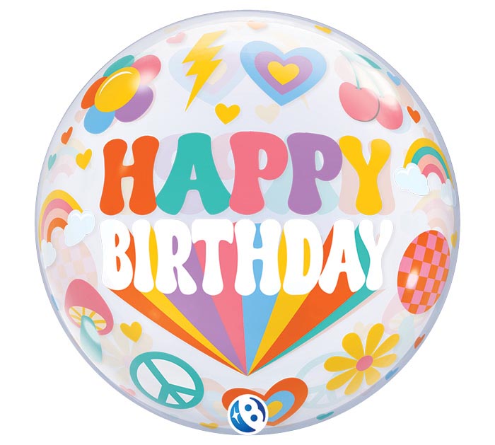 Birthday Retro Bubble Balloon