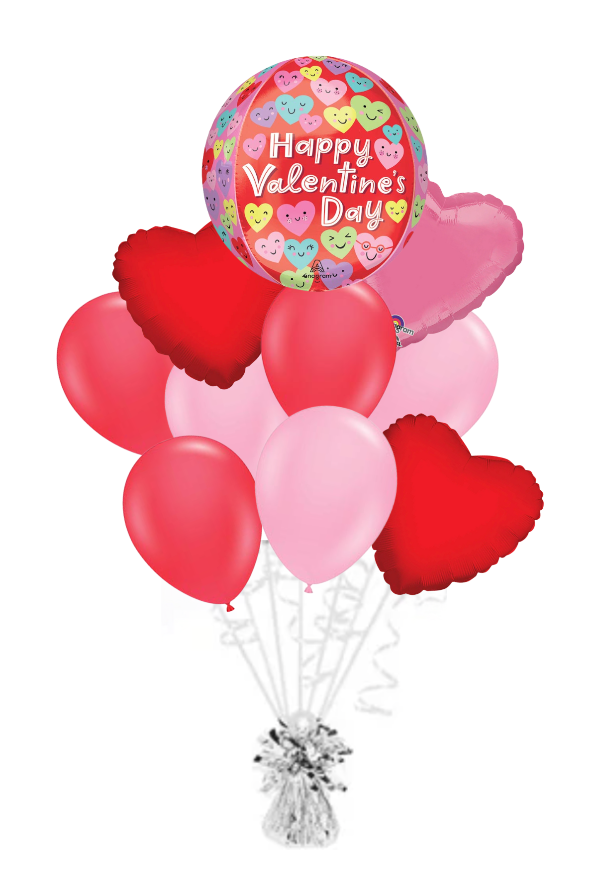 Happy Hearts Orbz - Valentine's Day Balloon Bouquet