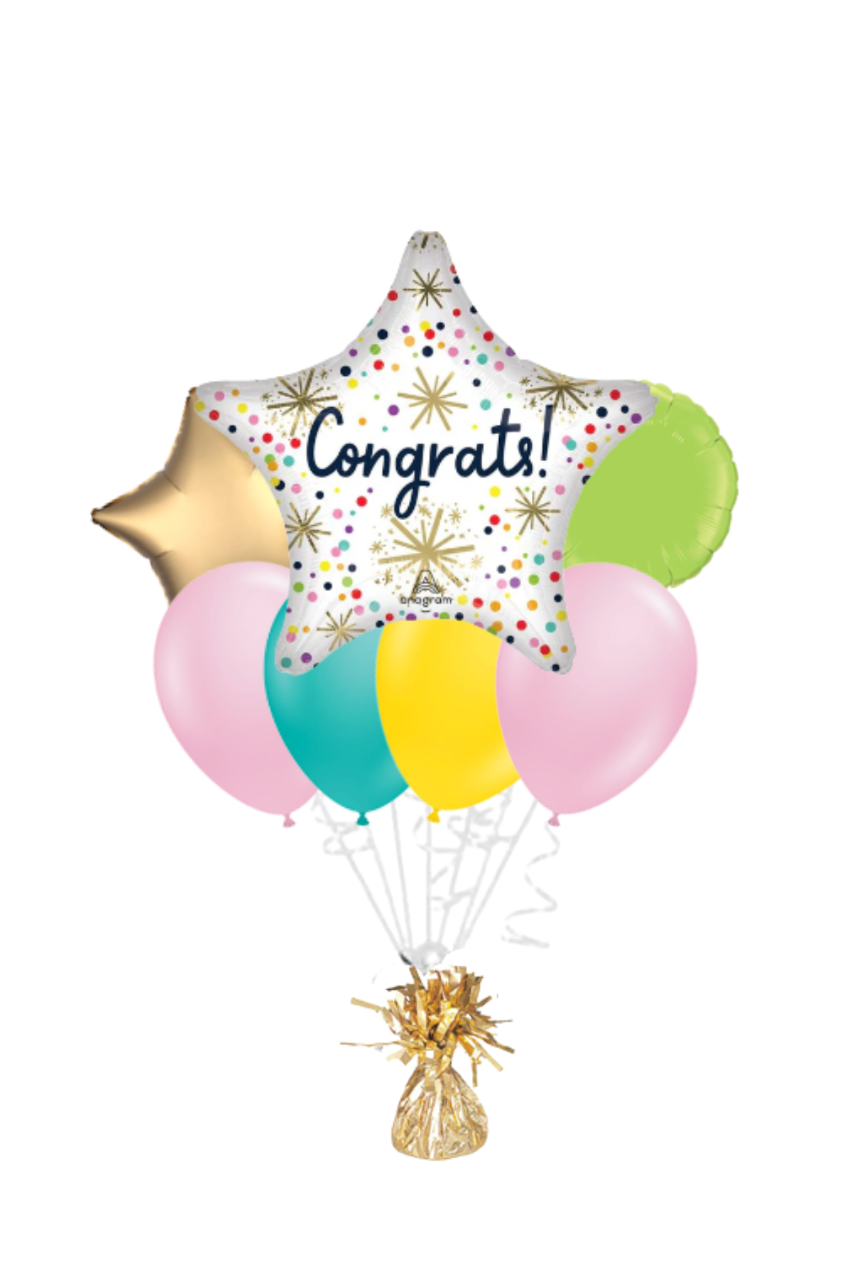 Congrats! Jumbo Star Confetti Sprinkle Star Balloon Bouquet