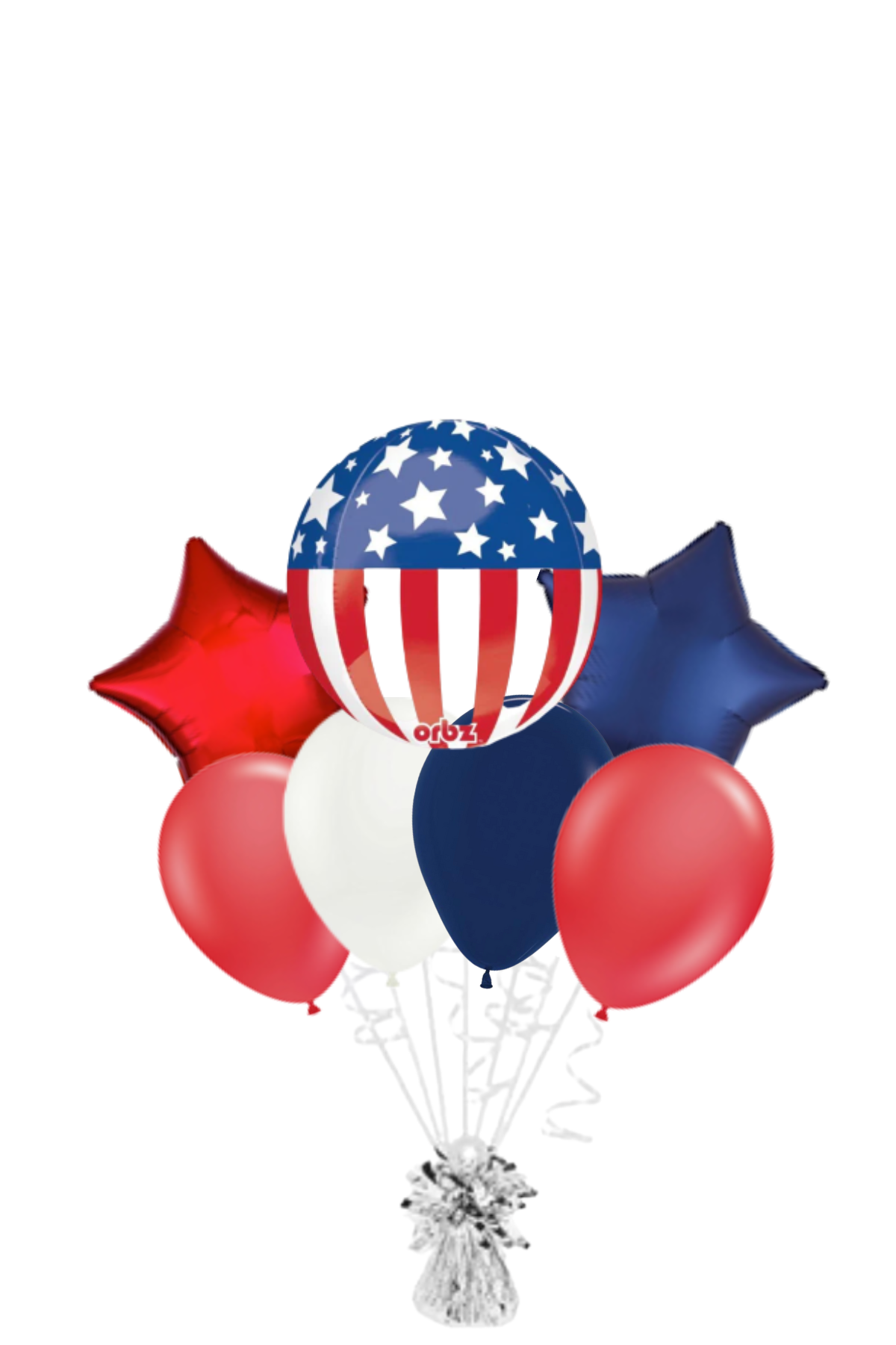 Patriotic Orbz Balloon Bouquet