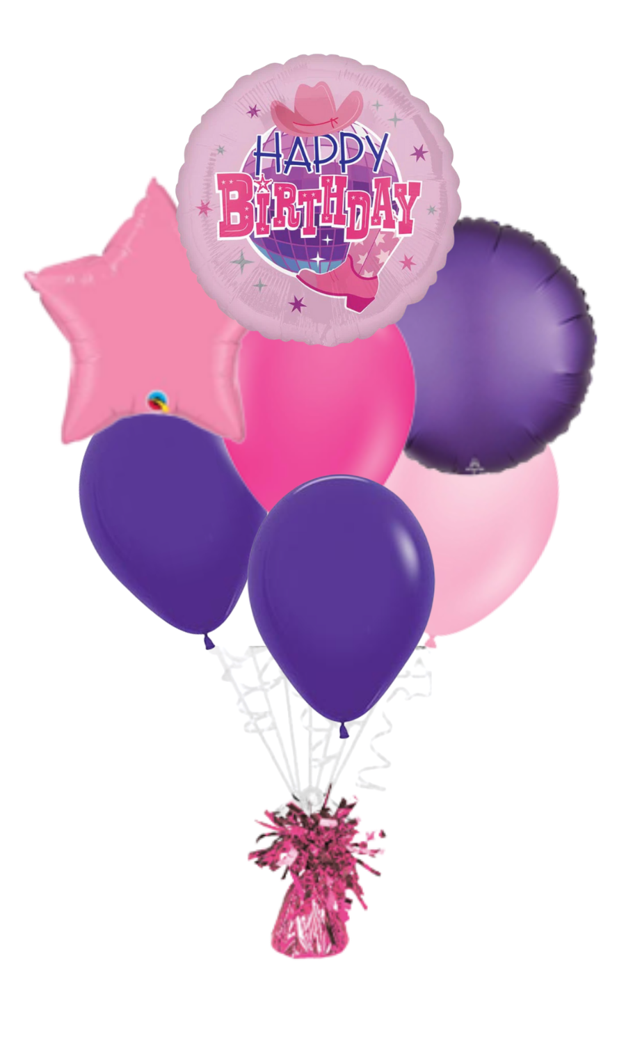 Disco Cowgirl Happy Birthday Balloon Bouquet