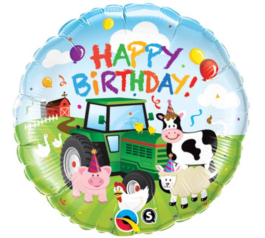 Farm Animals Happy Birthday Foil Balloon