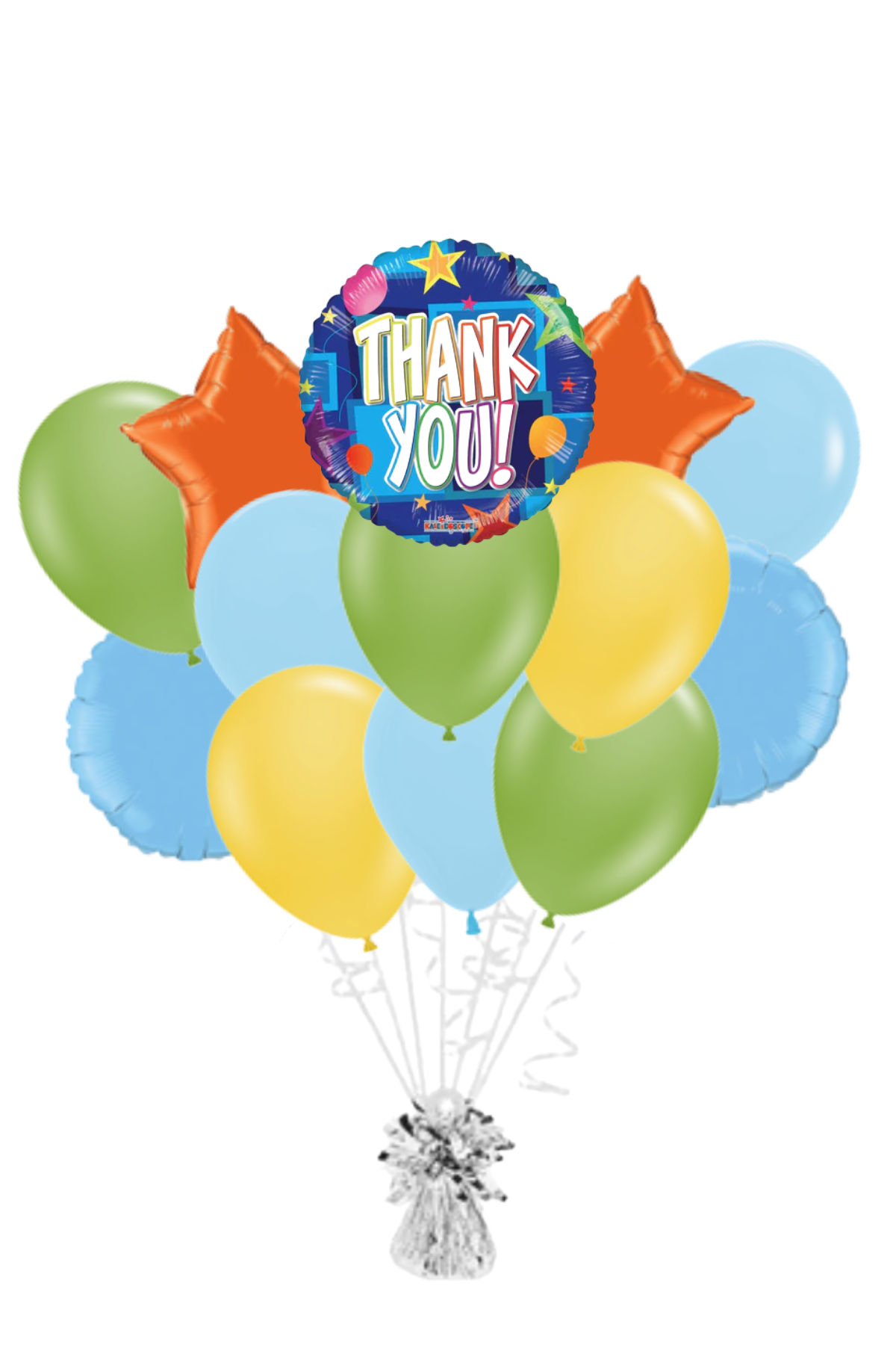 Colorful Stars Thank You Balloon Bouquet