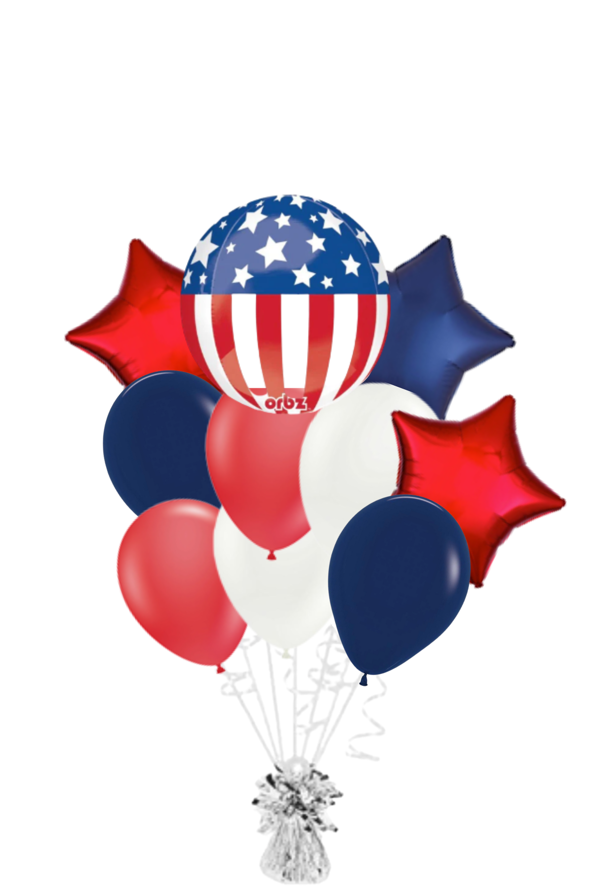 Patriotic Orbz Balloon Bouquet