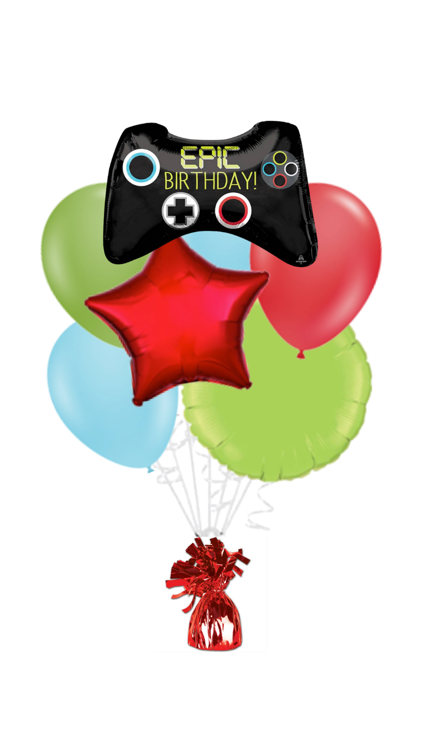 Large Epic Gaming Happy Birthday Balloon Bouquet