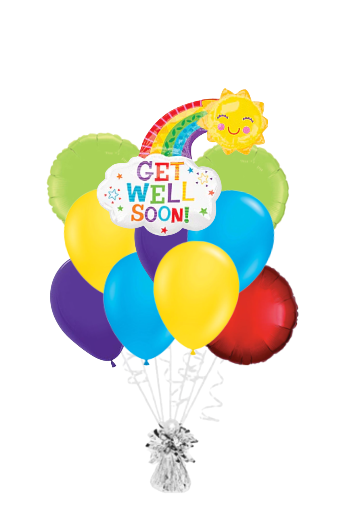 Large Rainbow Get Well Soon Balloon Bouquet