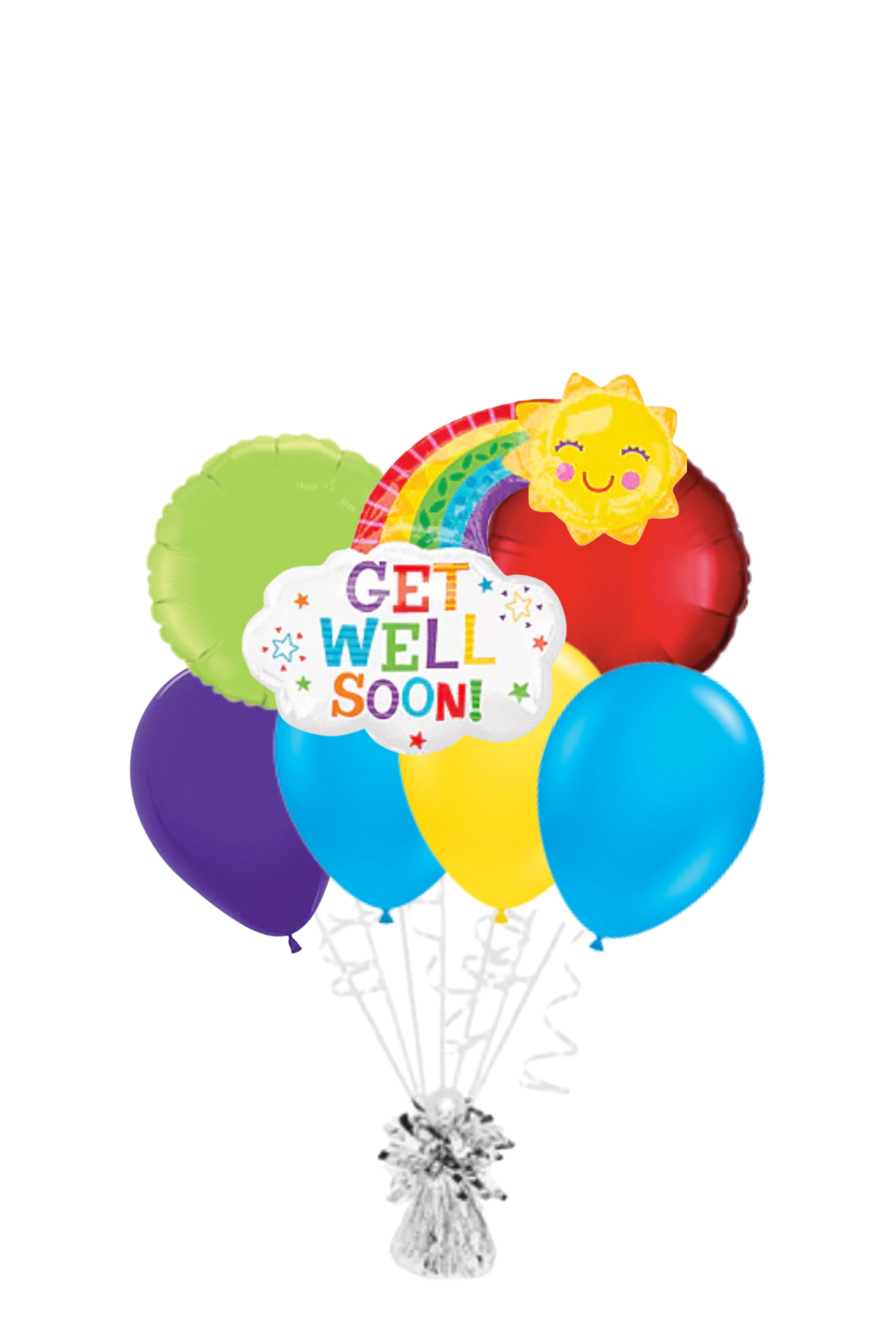 Large Rainbow Get Well Soon Balloon Bouquet