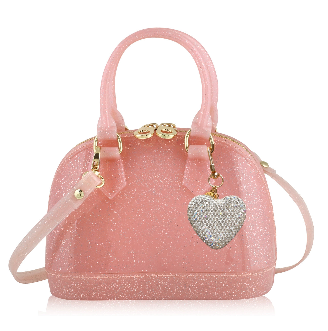 Cate: Follow Your Heart Silver Edition Purse - Light Pink Sparkle