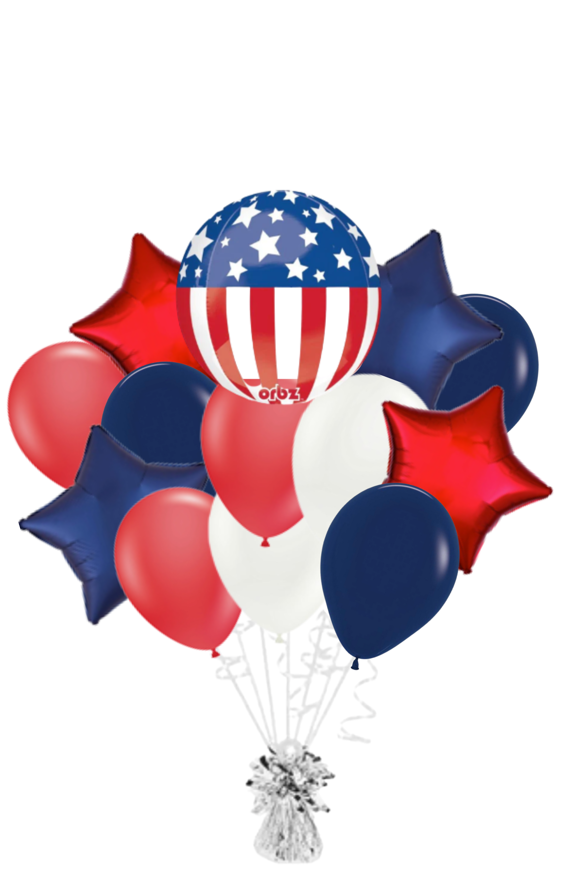 Patriotic Orbz Balloon Bouquet