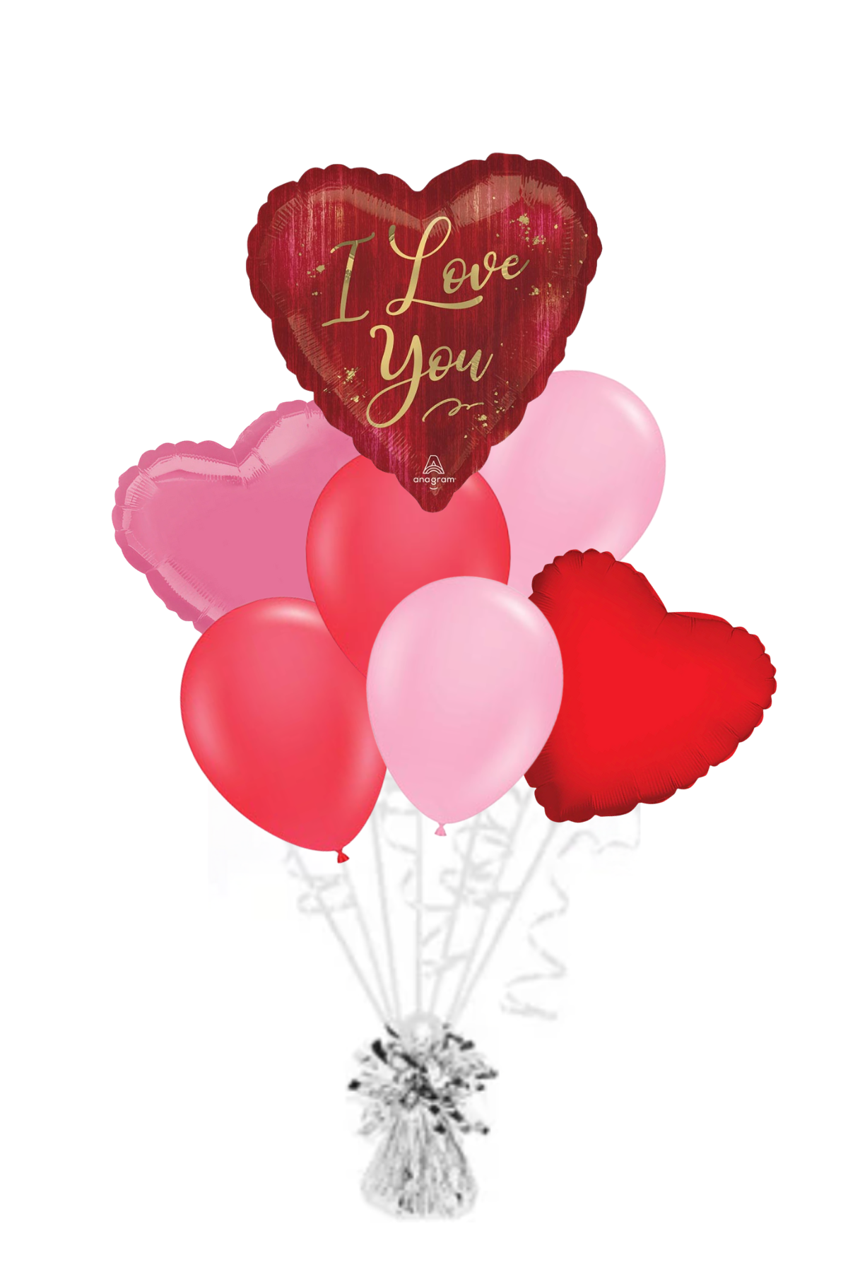 I Love You Rouge Heart - Valentine's Day Balloon Bouquet