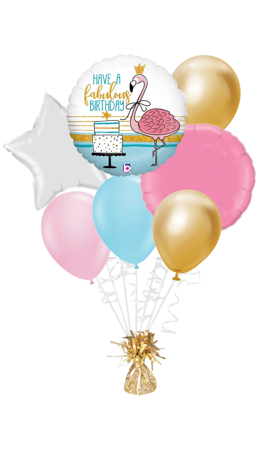 Fabulous Flamingo Happy Birthday Balloon Bouquet