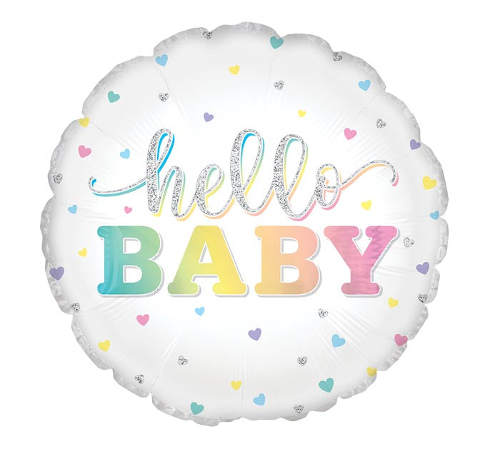 Hello Baby Rainbow Foil Balloon