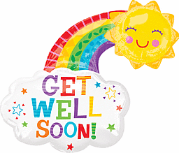 Get Well Happy Rainbow Balloon