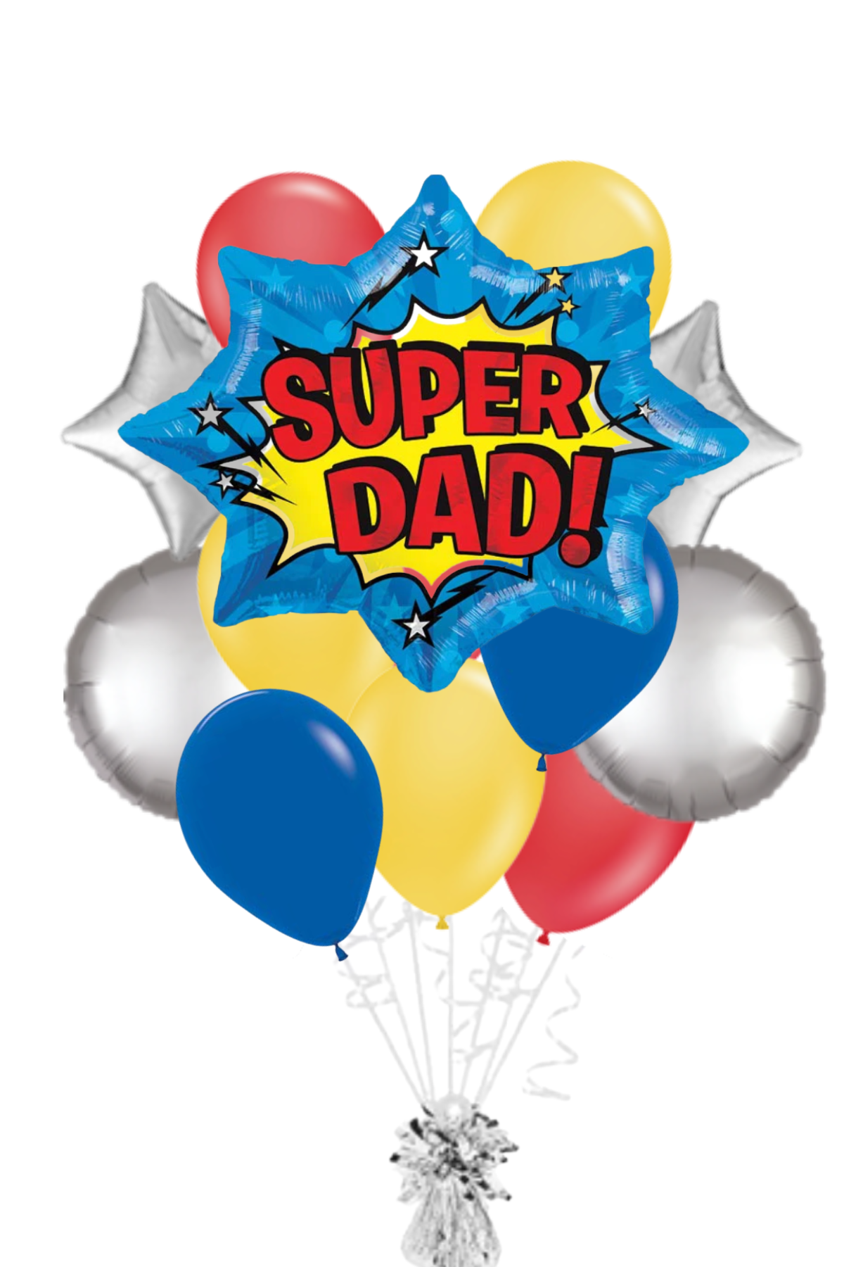 Large Super Dad Burst Father's Day Balloon Bouquet