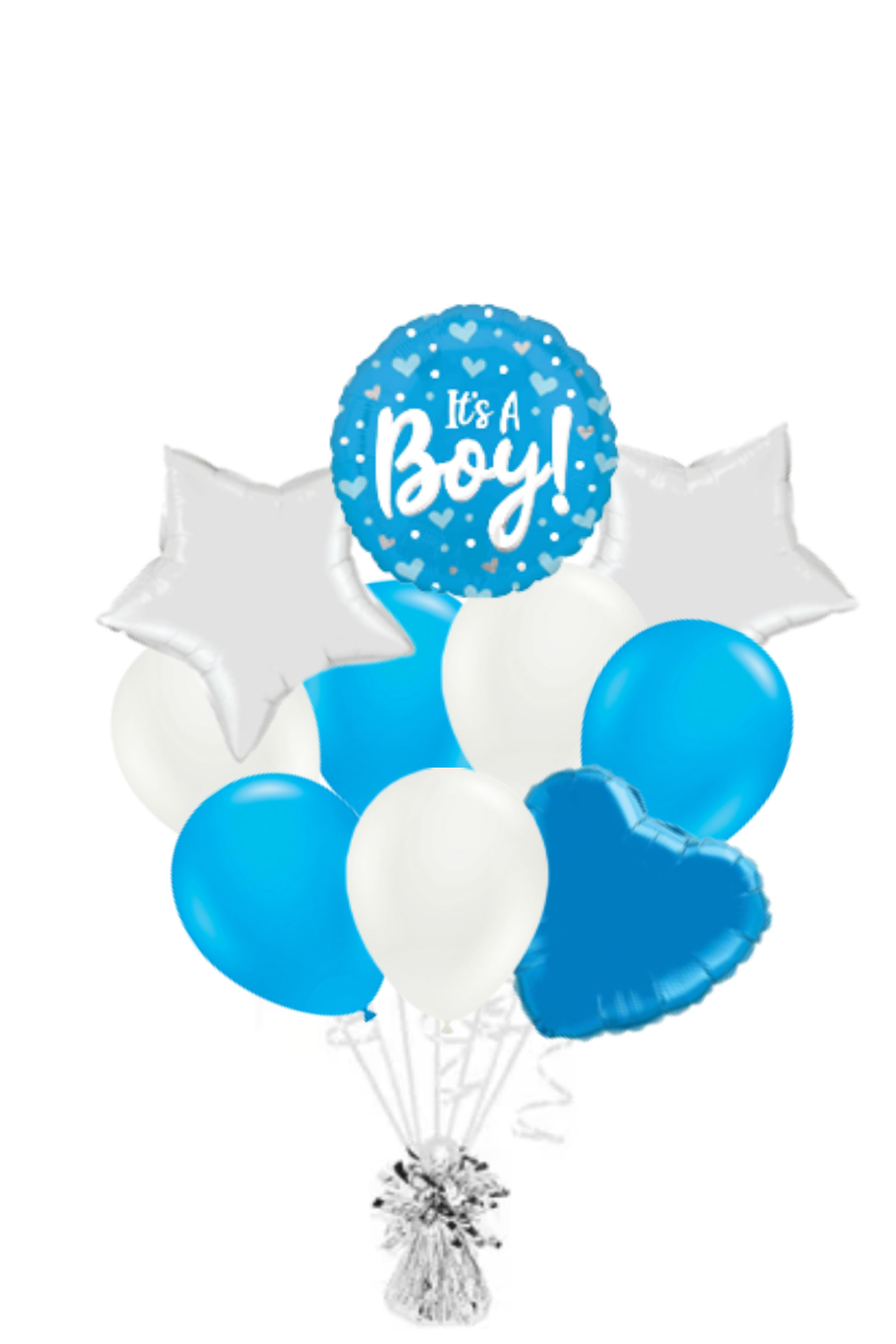 It's a Boy! Blue Hearts & Dots Balloon Bouquet