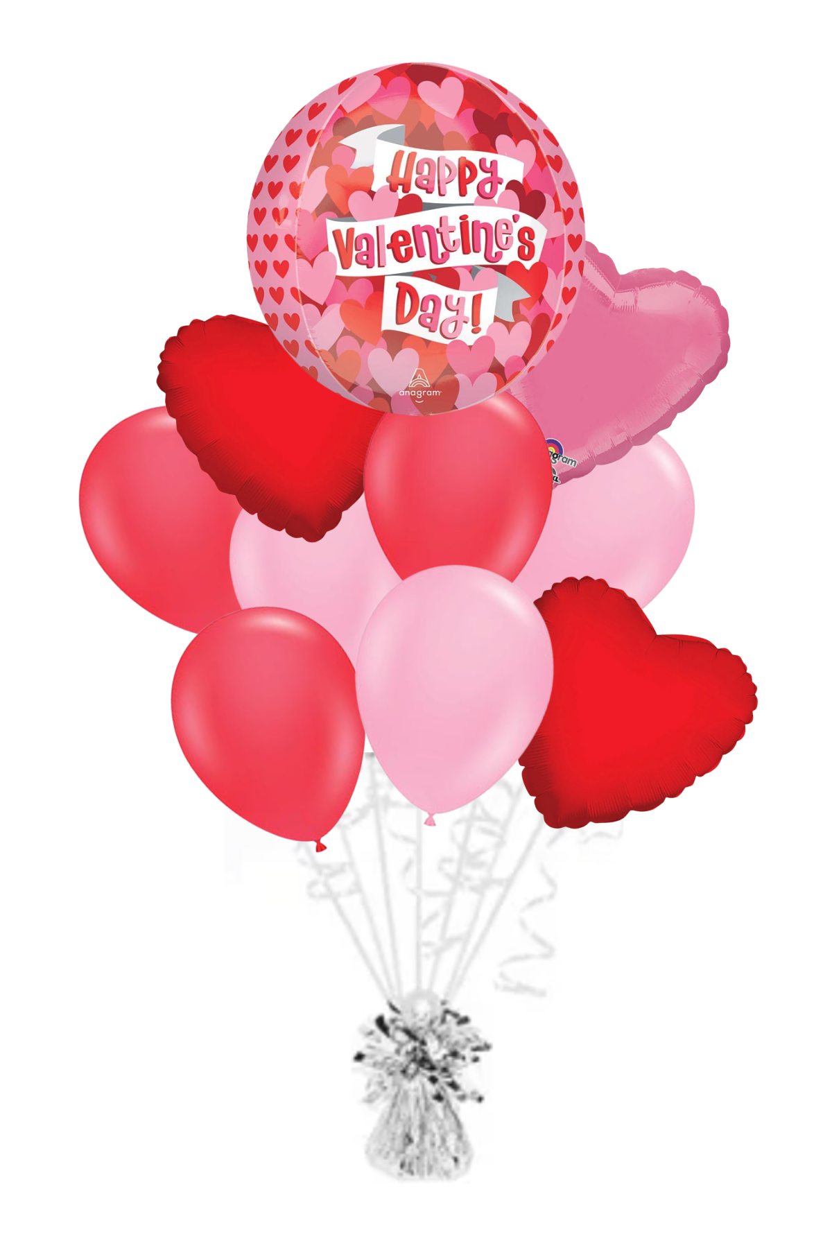Playful Valentine's Hearts Orbz - Valentine's Day Balloon Bouquet