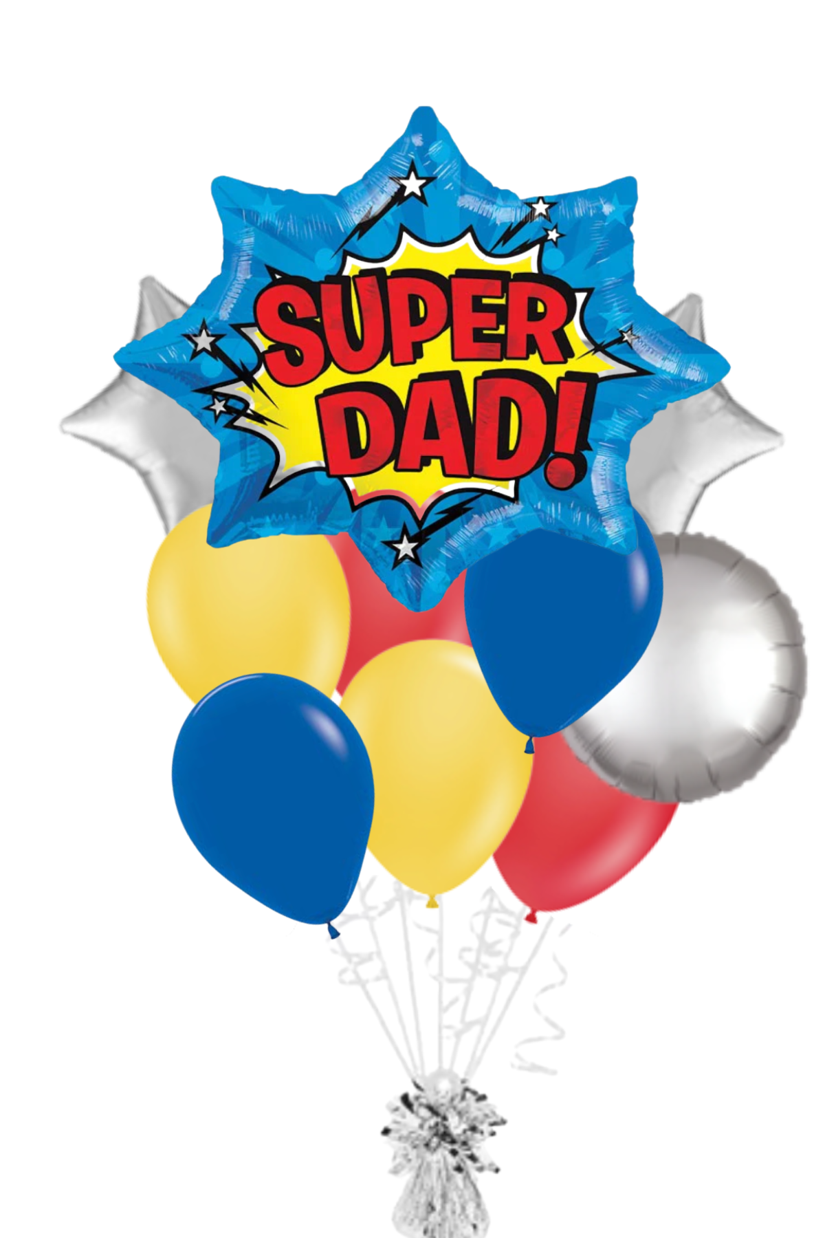 Large Super Dad Burst Father's Day Balloon Bouquet