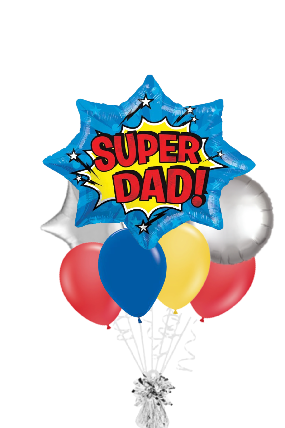 Large Super Dad Burst Father's Day Balloon Bouquet