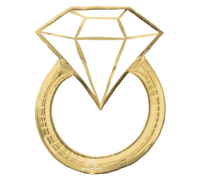 Gold Wedding Ring Shape Balloon