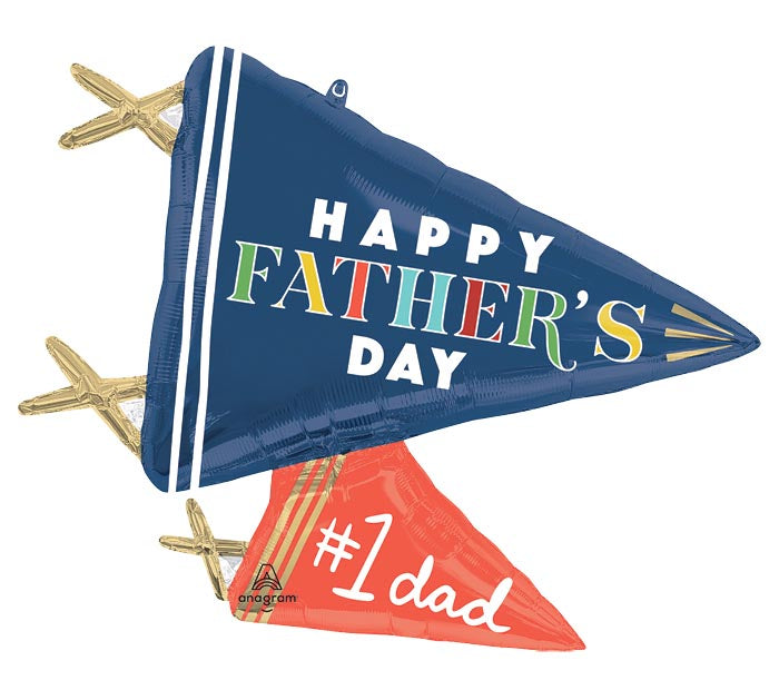 Happy Father's Day Varsity Dad Pennants Foil Balloon