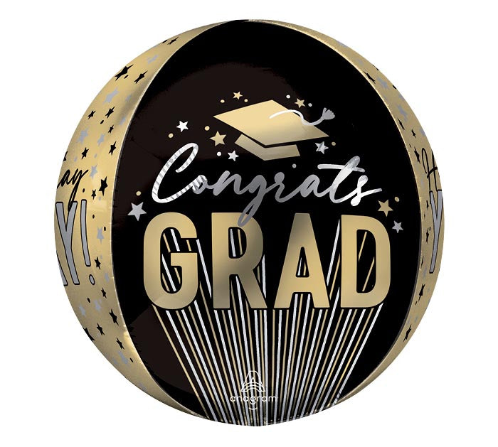 Congrats Grad Stars & Stripes Orbz Balloon