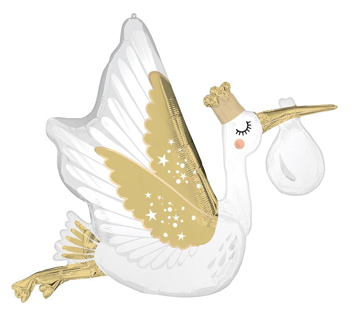 Satin Special Delivery Baby Stork Balloon