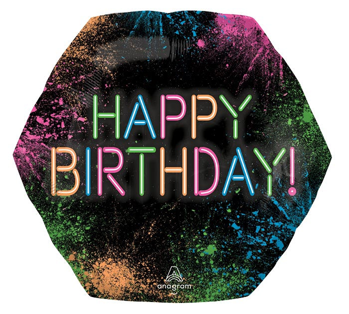 Let's Glow Crazy Hexagon Shape Foil Balloon