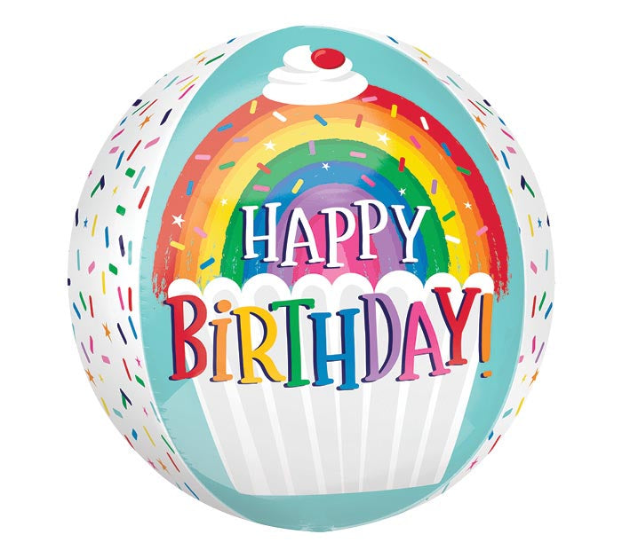 Happy Birthday Rainbow Sprinkles Orbz Balloon