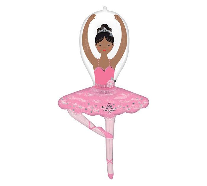 Ballerina Girl Supershape - Brown Hair Foil Balloon