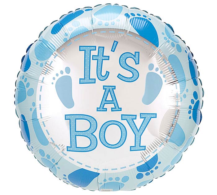 It's A Boy Foot Print Foil Balloon