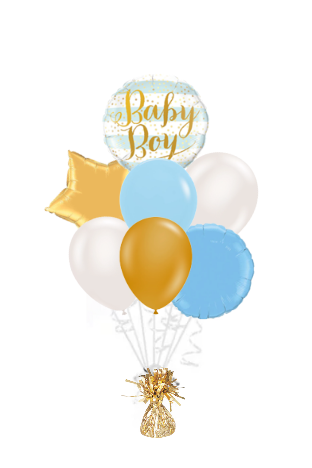 Baby Boy Gold Glitter Balloon Bouquet