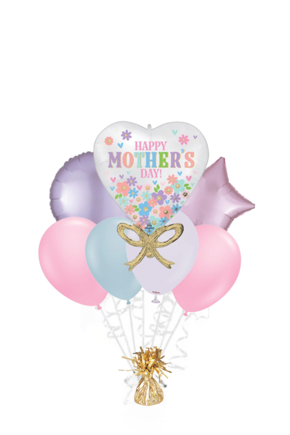 Satin Daisy Chain Bow - Large Happy Mother's Day Balloon Bouquet