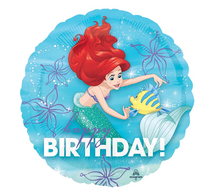 Ariel Happy Birthday Foil Balloon
