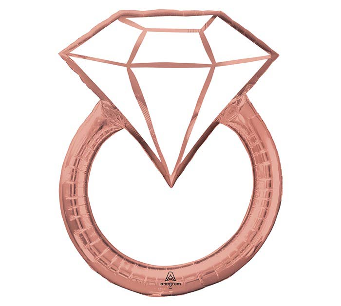 Blush Wedding Ring Foil Balloon